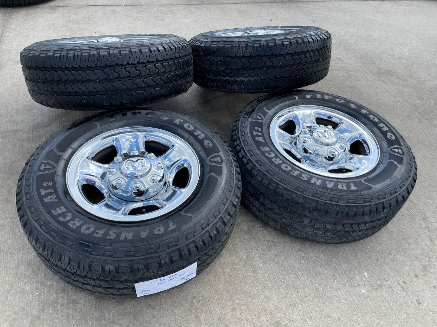 17" Ram 2500 3500 Laramie Power Wagon OEM 2186 wheels rims FIRESTONE A/T2