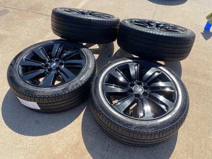 22" Lincoln Navigator OEM rims wheels Black Label 95384 10496 tires PIRELLI SET