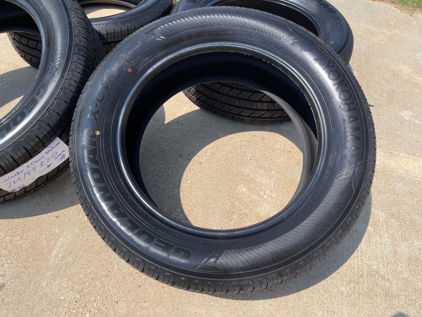 (4) 265/55/20 Yokohama Geolander X-CV tires 113V XL 265/55R20 TAKE OFFS NEW