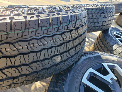 22" Chevy Silverado GMC Sierra 2500 OEM wheels rims 2023 2024 2025 NEW A/T tires