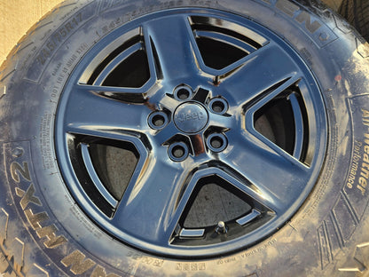 17" Jeep Gladiator BLACK OEM wheels rims 9235 Wrangler 2024 2025 2026 NEW