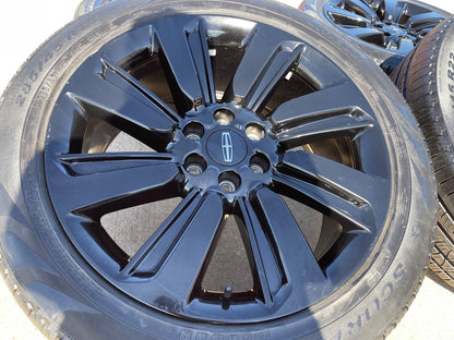 22" Lincoln Navigator OEM rims wheels Black Label 95384 10496 tires PIRELLI SET