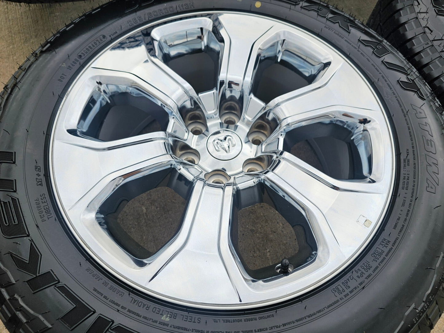 20" Dodge Ram 1500 OEM Laramie CHROME 2679 wheels rims tires 2023 2024 2025 NEW