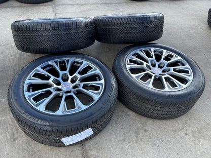 22" GMC Yukon Sierra DENALI OEM wheels rims Tahoe BRIDGESTONE 2024 2025 2026 NEW