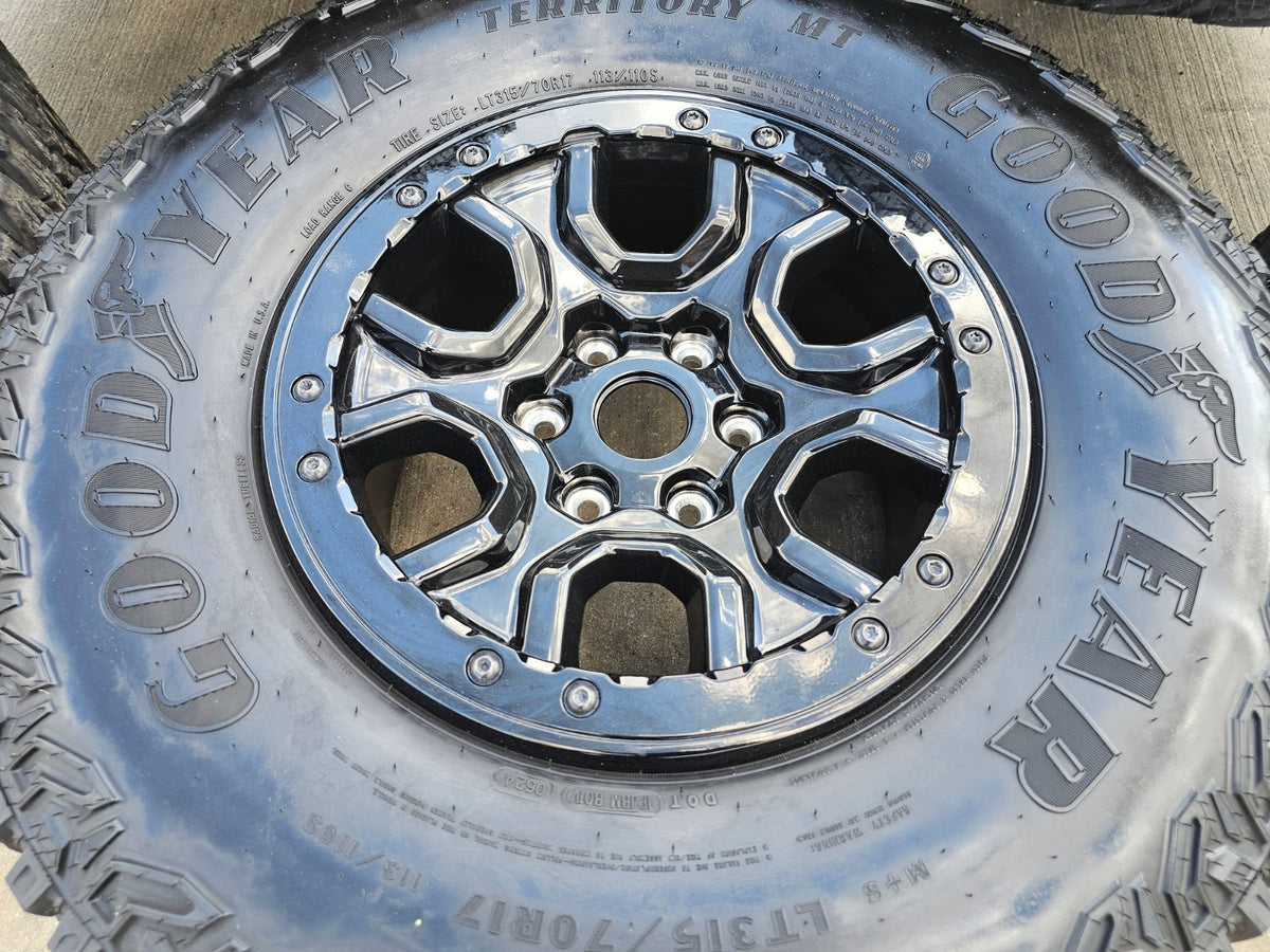 17" Ford Bronco SASQUATCH wheels rims BEADLOCK 10388 Ranger GOODYEAR M/T 35"