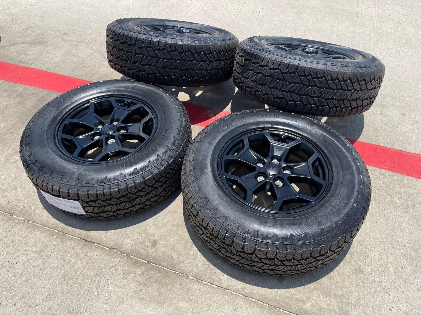 17" Jeep Wrangler SPORT OEM wheels rims tires 9237 SET black HANKOOK A/T2 NEW