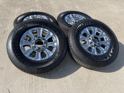 18" Ford F-250 F-350 LARIAT OEM CHROME rims wheels SET 10097 tires FIRESTONE