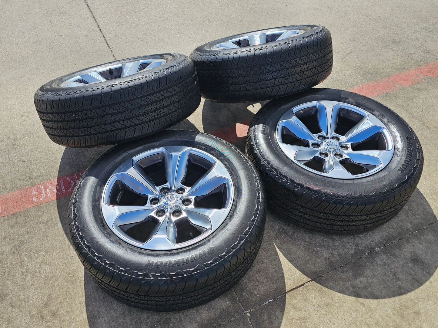 20" Dodge Ram 1500 OEM Laramie wheels rims 2681 tires HANKOOK DYNAPRO A/T2