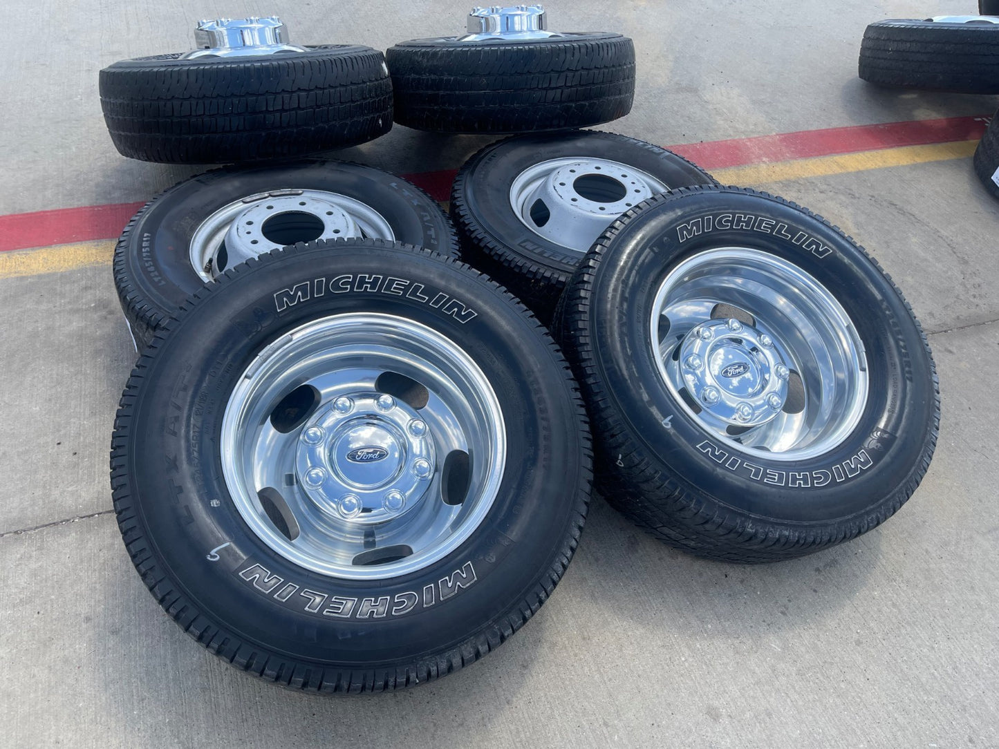 17" Ford F-350 Dually OEM 3618 3619 rims wheels SET tires Michelin LTX A/T2