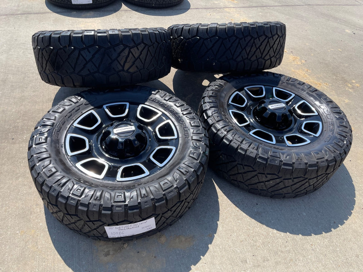 20" Ford F-250 F-350 OEM Lariat Platinum wheels rims 10486 tires SET NITRO 35"