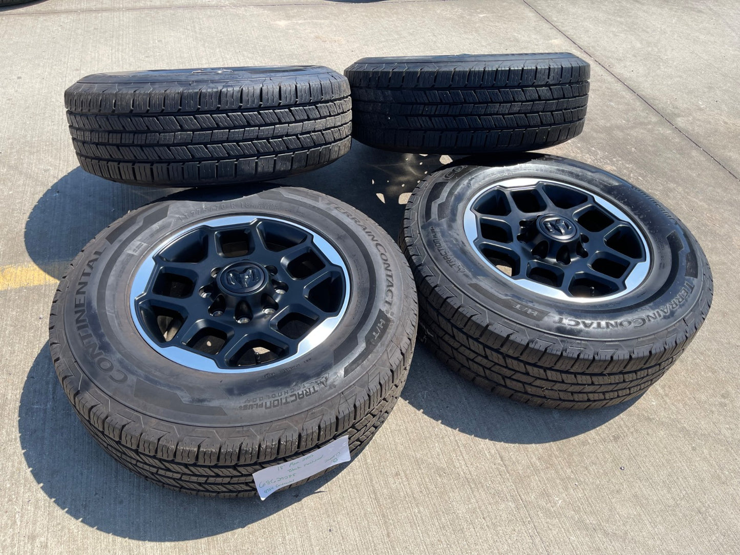 18" Dodge RAM 2500 3500 OEM 68629288 wheels rims tires CONTINENTAL