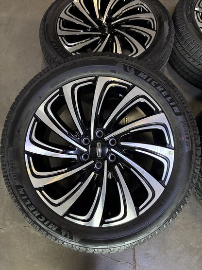 22" Lincoln Navigator OEM 10666 rims wheels BLACK LABEL MICHELIN NEW