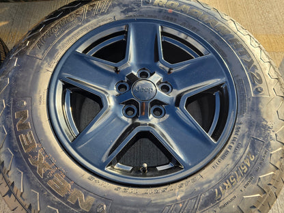 17" Jeep Gladiator BLACK OEM wheels rims 9235 Wrangler 2024 2025 2026 NEW