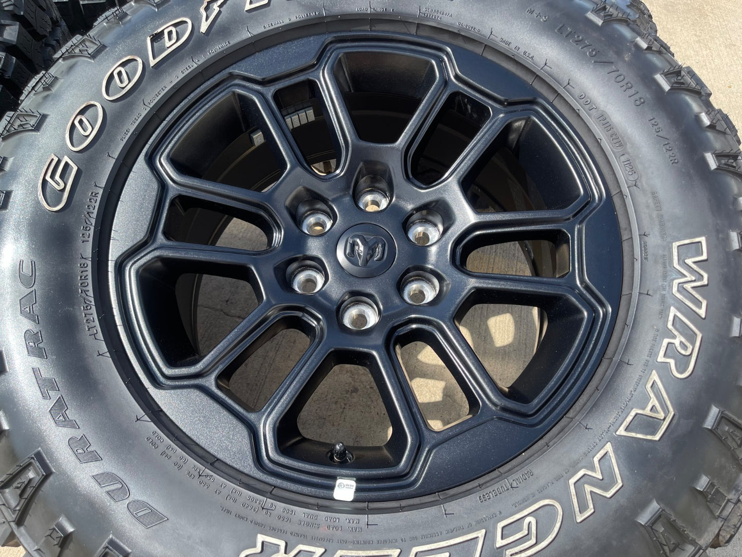 18" Dodge Ram 1500 Rebel Black OEM 95935 wheels rims SET DURATRAC A/T NEW