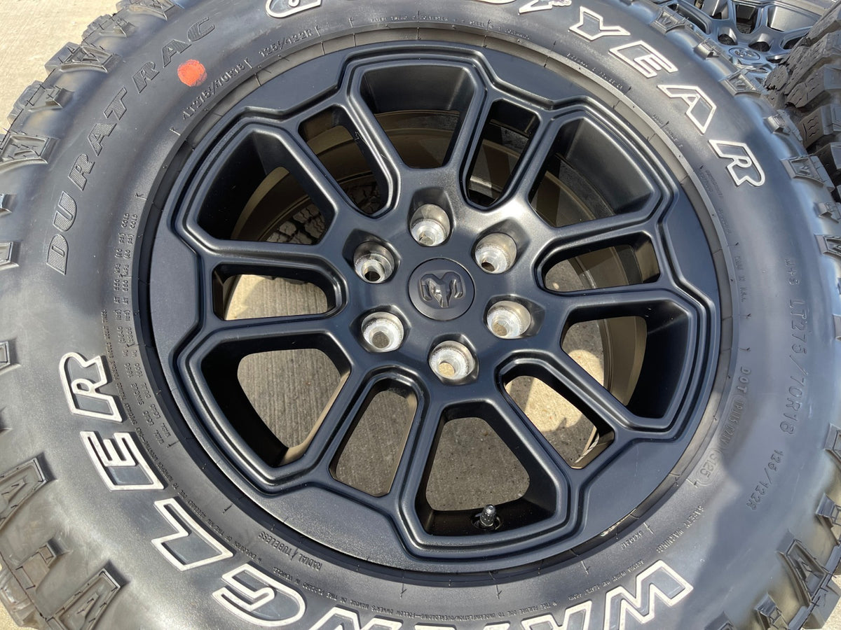 18" Dodge Ram 1500 Rebel Black OEM 95935 wheels rims SET DURATRAC A/T