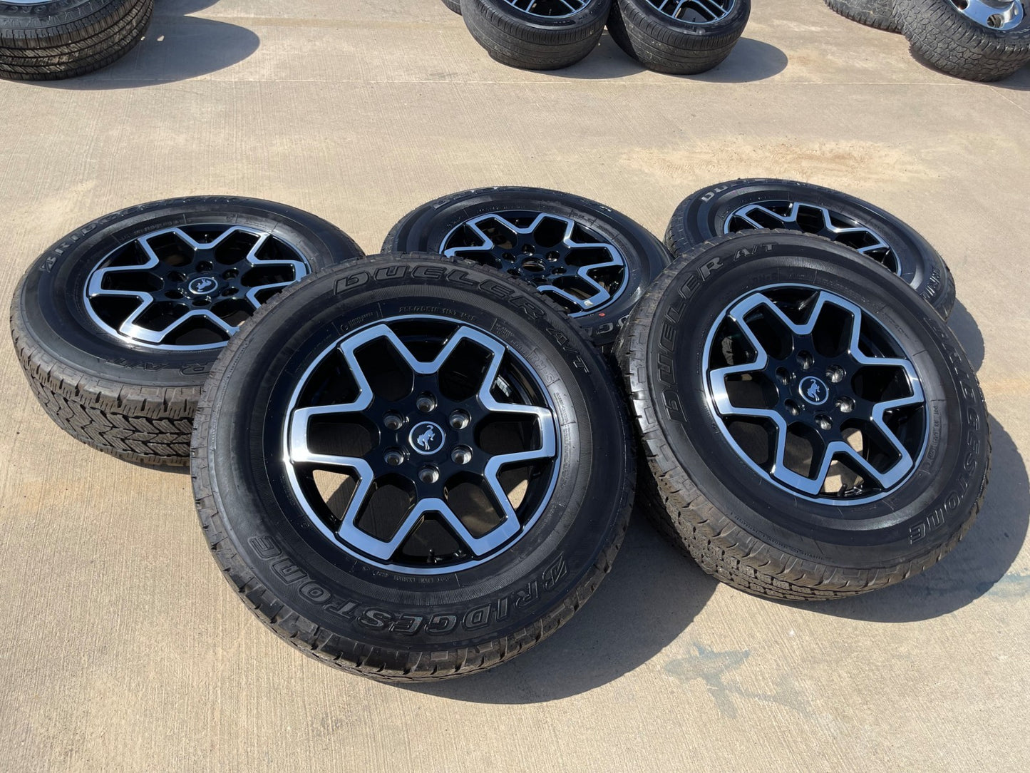 18" Ford Bronco wheels rims black 95213 Ranger tires tires BRIDGESTONE A/T SET