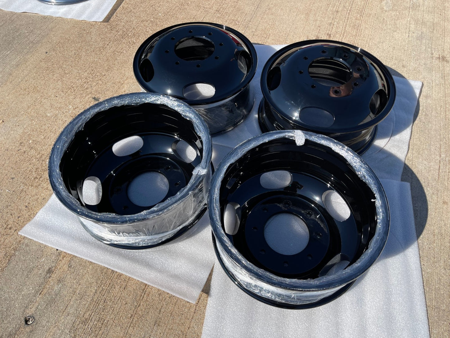 17" Ford F-350 Dually OEM 3618 3619 black rims wheels