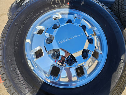 18" GMC Sierra 3500 DENALI Dually rims wheels OEM 14127 14129 8x210 MICHELIN NEW