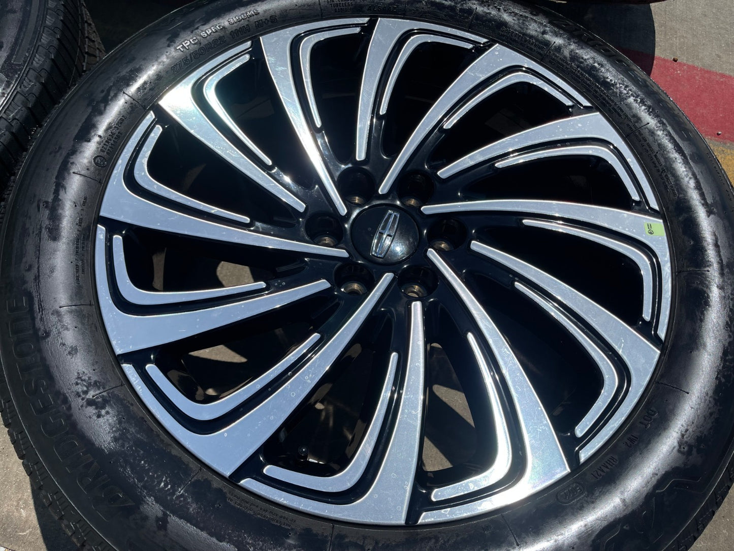 22" Lincoln Navigator OEM 10666 rims wheels BLACK LABEL BRIDGESTONE SET