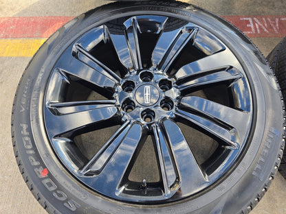 22" Lincoln Navigator OEM rims wheels Black Label 95384 10496 tires PIRELLI NEW