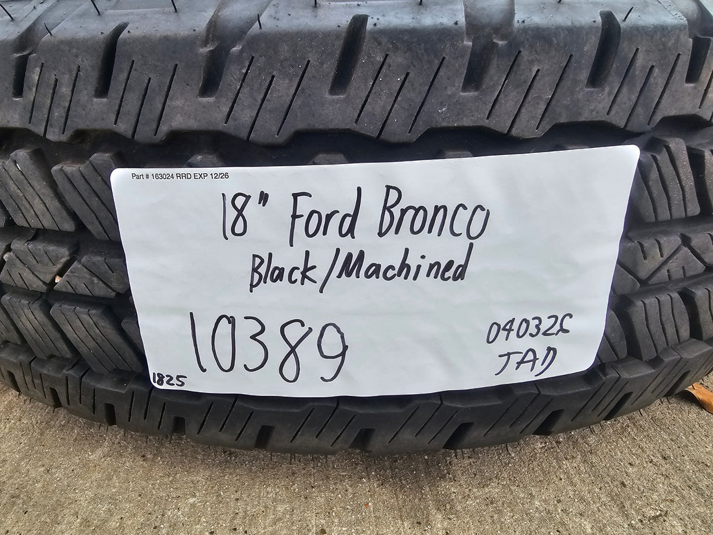 18" Ford Bronco wheels rims tires black 95213 Ranger tires BRIDGESTONE DUELER AT