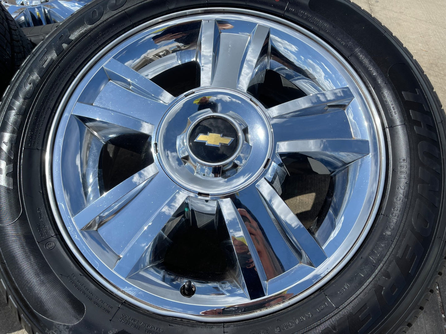 20" Chevy Silverado Tahoe Suburban chrome OEM 5416 wheels rims tires SET