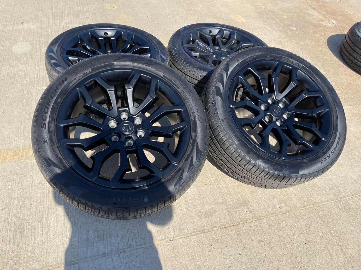 22" Dodge Ram 1500 OEM 95987 LIMITED Laramie wheels rims black 2025 2026 SET