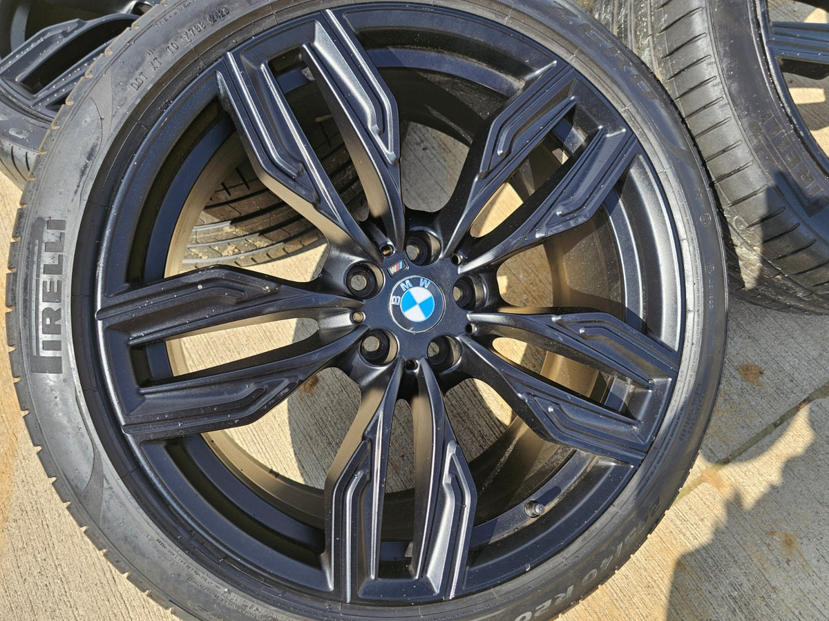 20" BMW M760i 740i 640i OEM 86343 86344 Series 760M SET black wheels rims tires