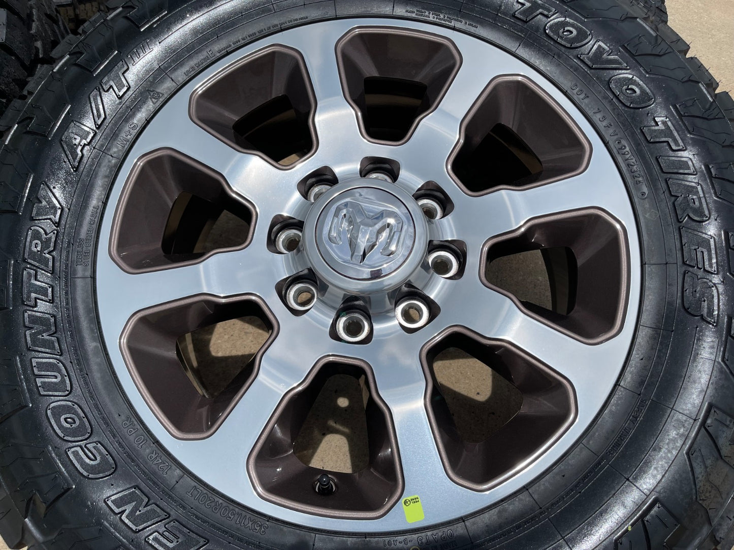 20" Dodge Ram 2500 3500 LARAMIE OEM 2698 wheels rims TAN SET TOYO A/T3 35" NEW