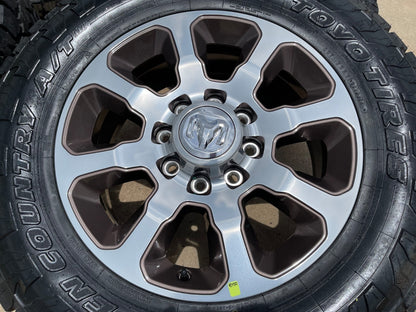 20" Dodge Ram 2500 3500 LARAMIE OEM 2698 wheels rims TAN SET TOYO A/T3 35" NEW