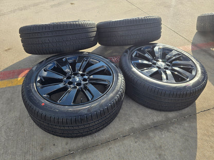 22" Lincoln Navigator OEM rims wheels Black Label 95384 10496 tires PIRELLI NEW