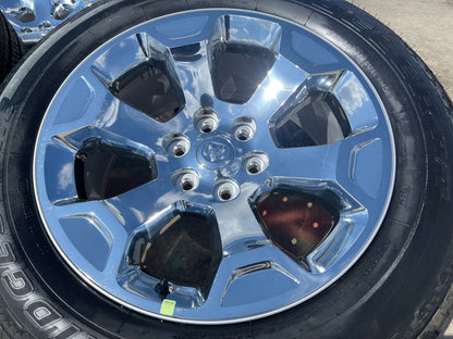 20" Dodge Ram 1500 OEM Laramie CHROME 2680 wheels rims 2025 2026 BRIDGESTONE NEW
