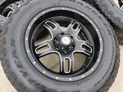 20x9 American Outlaw Chevy Silverado RAM Tacoma wheels rims 6x139 6x5.5 tires
