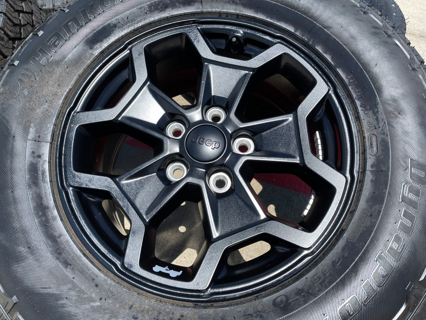 17" Jeep Wrangler SPORT OEM wheels rims tires 9237 SET black HANKOOK A/T2 NEW
