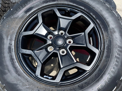 17" Jeep Wrangler SPORT OEM wheels rims tires 9237 SET black HANKOOK A/T2 NEW