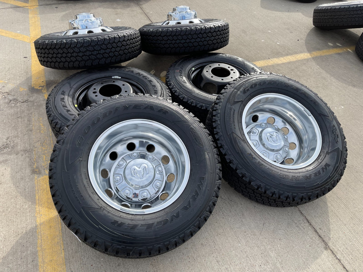 17" Dodge Ram 3500 Dually Laramie 8x200 wheels rims 2701 2702 OEM GOODYEAR
