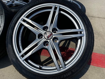 19" + 20" Chevy Corvette Z06 C8 OEM FORGED wheels rims MICHELIN SET
