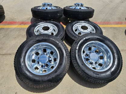 18" GMC Sierra 3500 DENALI Dually rims wheels OEM 14127 14129 8x210 MICHELIN