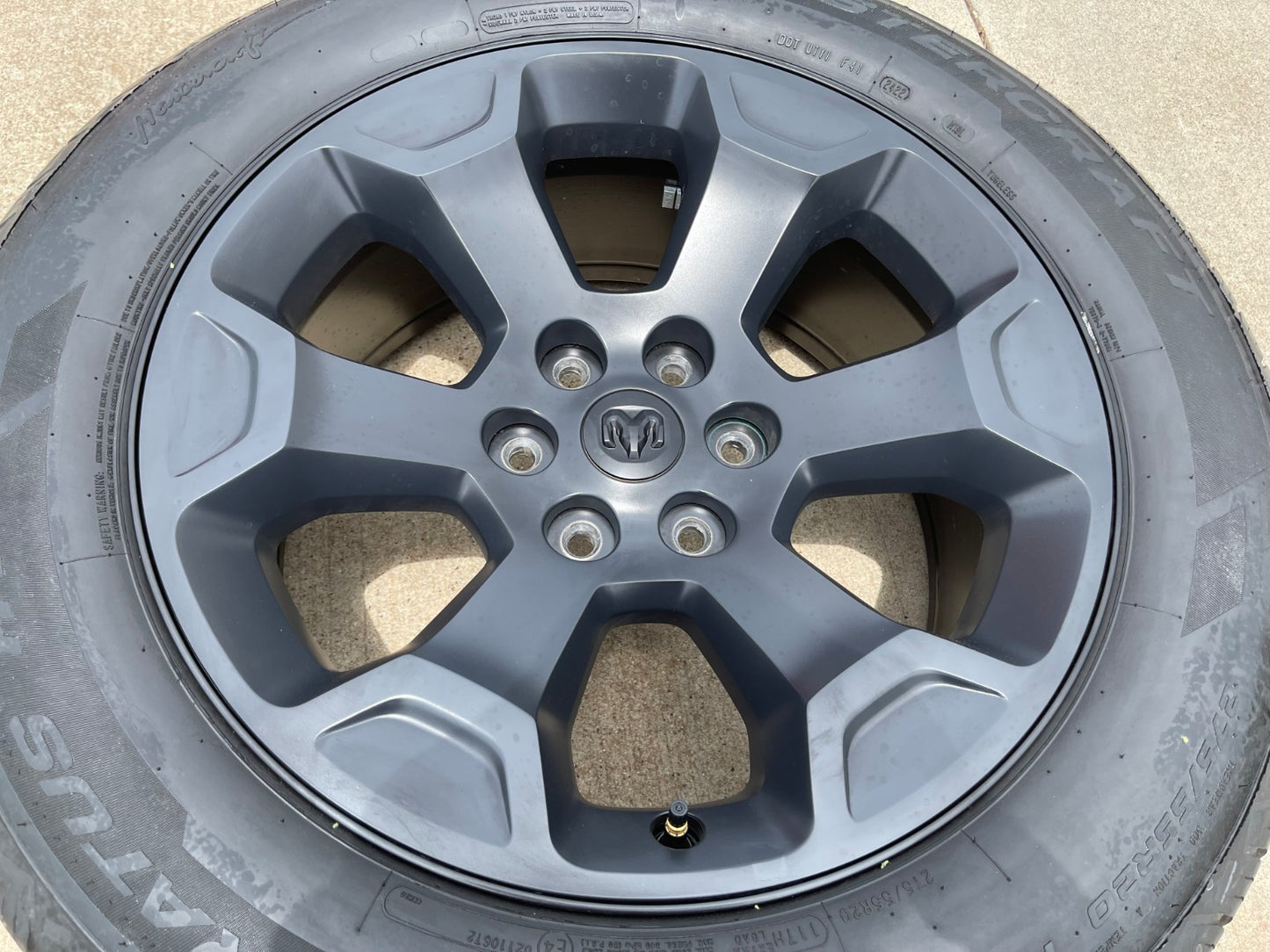 (1) 20" Dodge Ram 1500 OEM Laramie Black 2680 wheel Spare 2024 2025 2026