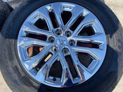 20" Ford F-150 LARIAT OEM 10619 rims wheels CHROME Expedition SET PIRELLI AT