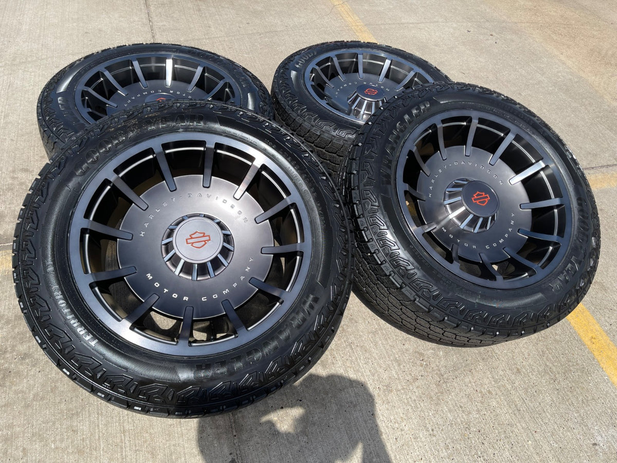22" 22x10 Chevy Silverado Tahoe Suburban HARLEY DAVIDSON OEM wheels rims NEW 35"