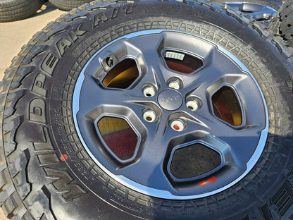 17" Jeep Wrangler Gladiator RUBICON OEM 9236 wheels rims 33" FALKEN A/T3 NEW