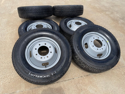 (6) 17" Ford F-350 Dually OEM rims wheels 3615 99016 tires SET MICHELIN A/T NEW