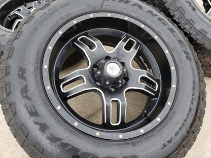 20x9 American Outlaw Chevy Silverado RAM Tacoma wheels rims 6x139 6x5.5 tires