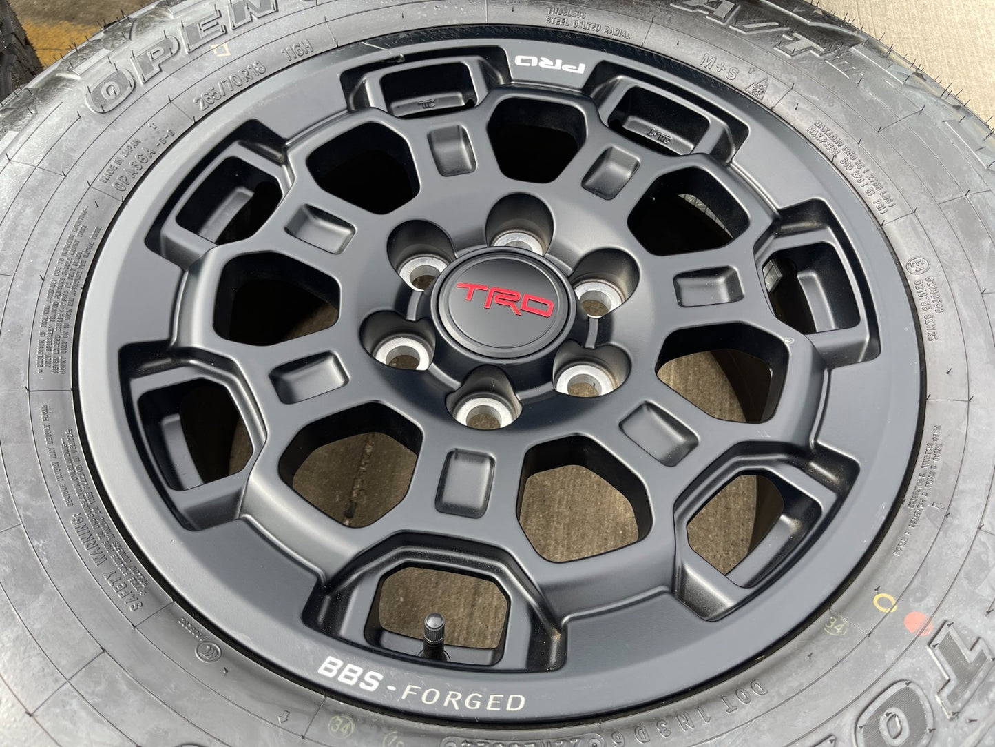18" Toyota Tundra TRD BBS FORGED OEM black 95458 wheels rims Sequoia NEW AT tire