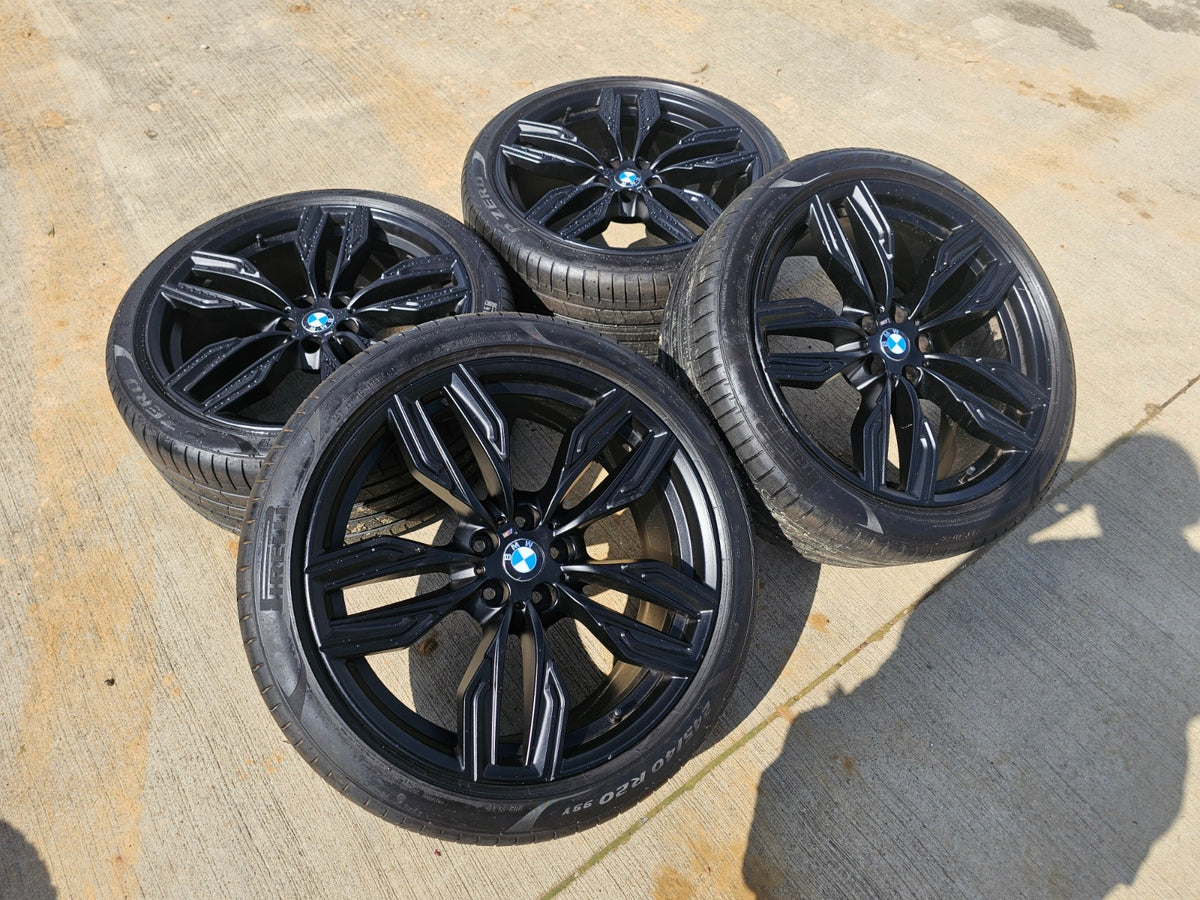 20" BMW M760i 740i 640i OEM 86343 86344 Series 760M SET black wheels rims tires