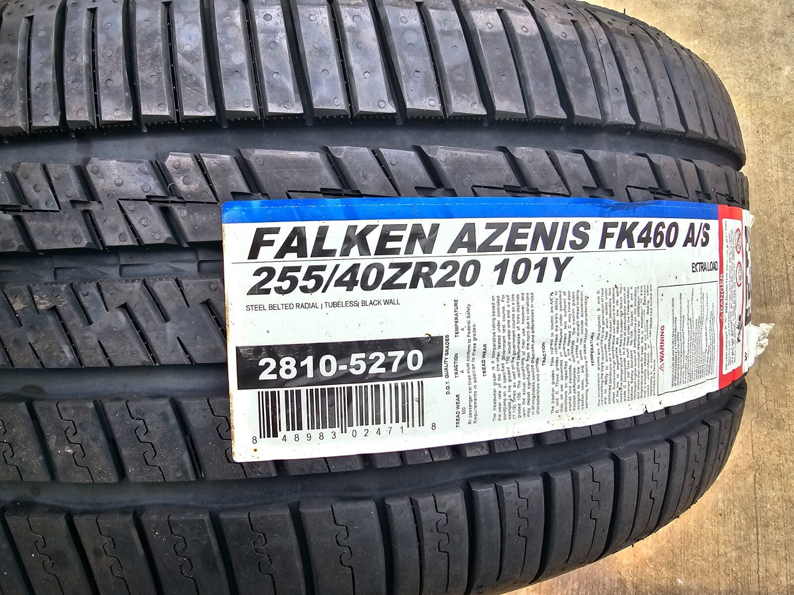 Shop OEM (1) 255/40/20 Falken Azenis FK460 A/S tire 255/40r20 NEW