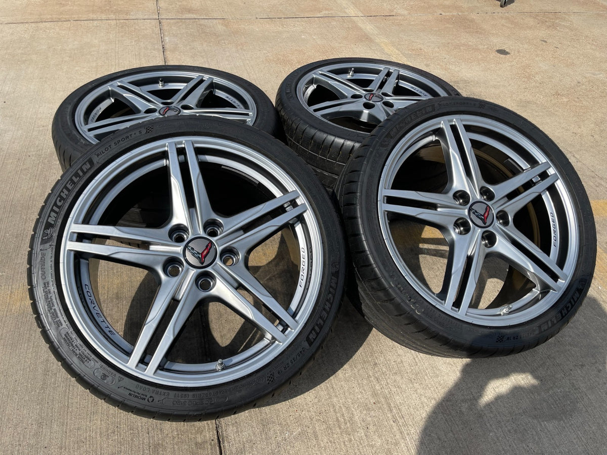 19" + 20" Chevy Corvette Z06 C8 OEM FORGED 94027 94028 wheels rims SET