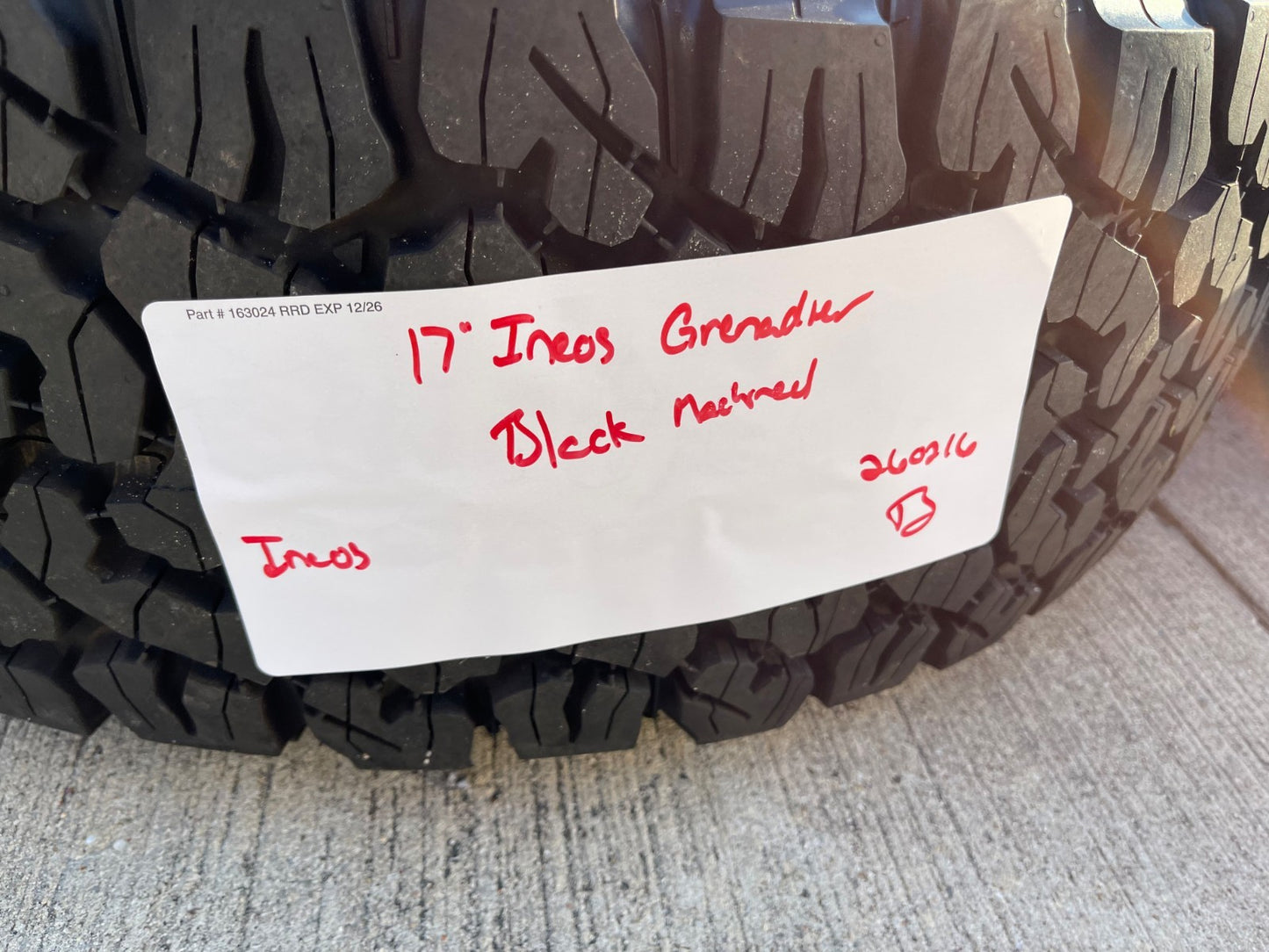 17" INEOS Grenadier OEM black wheels rims 8775 tires 2023 2024 2025 2026 NEW BFG