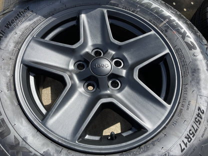 17" Jeep Gladiator BLACK OEM wheels rims 9235 Wrangler 2024 2025 2026 NEW